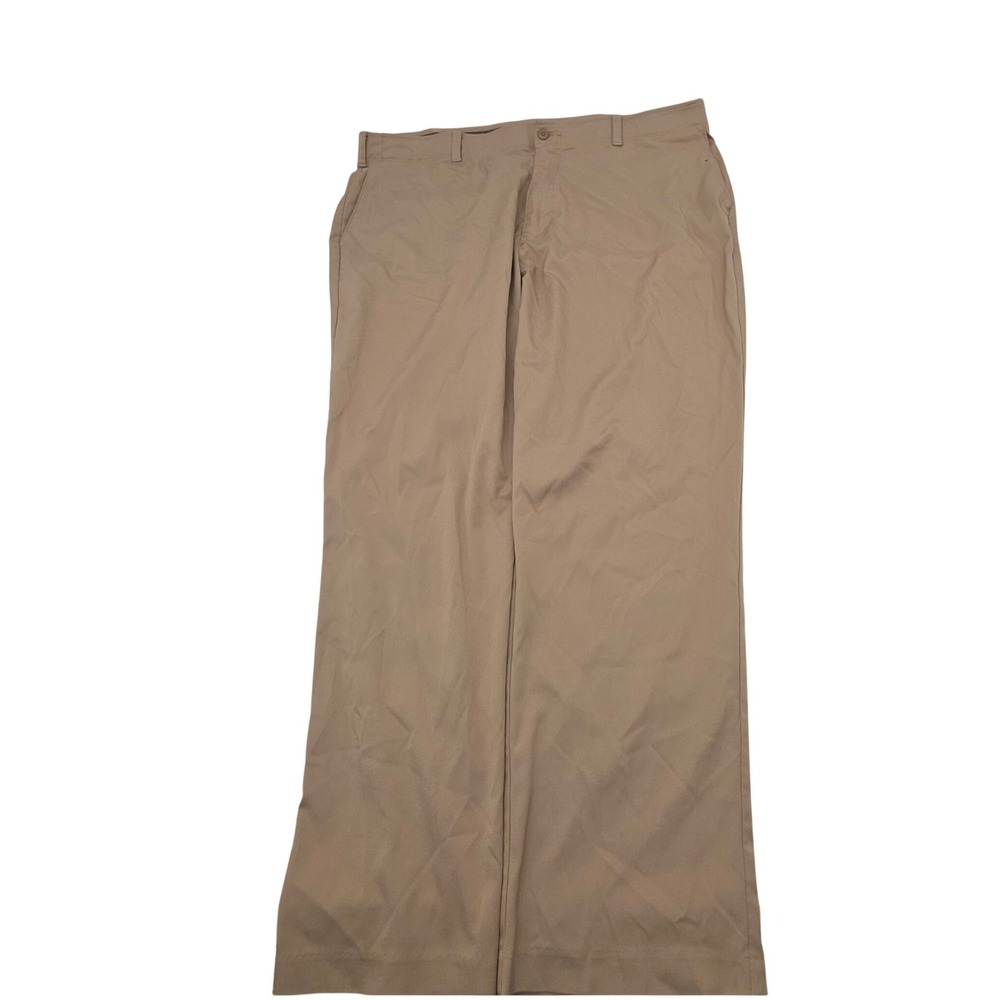Pro Tour Golf Pants Mens 42x30 Tan Khaki Performance Stretch Flat Front Chino
